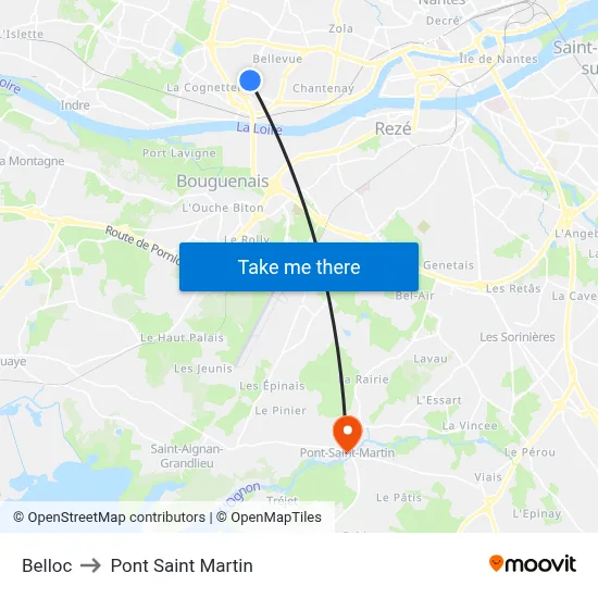 Belloc to Pont Saint Martin map