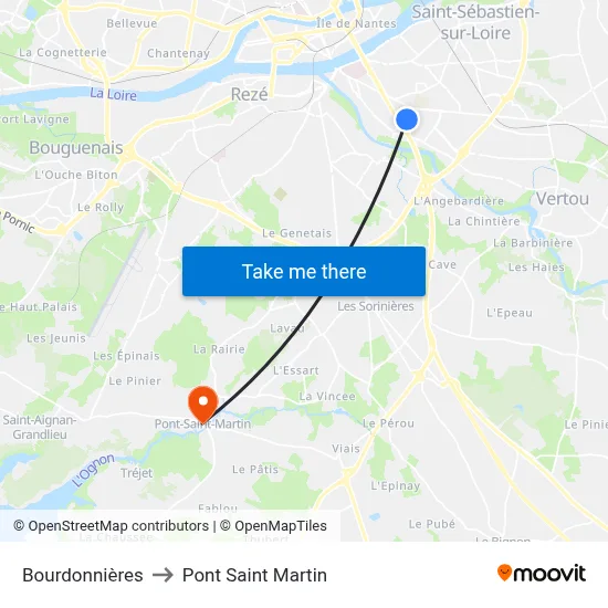 Bourdonnières to Pont Saint Martin map