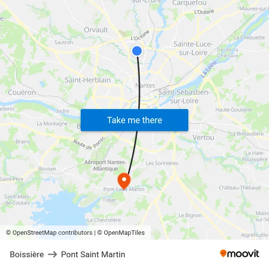 Boissière to Pont Saint Martin map