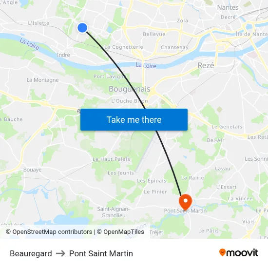 Beauregard to Pont Saint Martin map