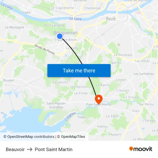 Beauvoir to Pont Saint Martin map