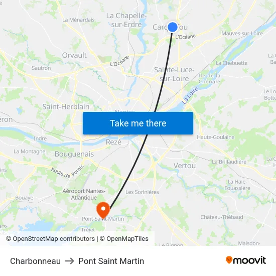 Charbonneau to Pont Saint Martin map