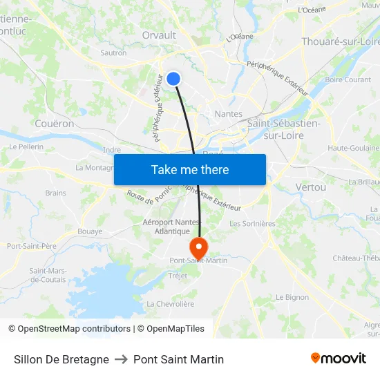 Sillon De Bretagne to Pont Saint Martin map