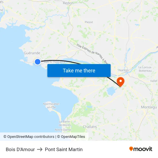 Bois D'Amour to Pont Saint Martin map