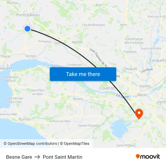 Besne Gare to Pont Saint Martin map