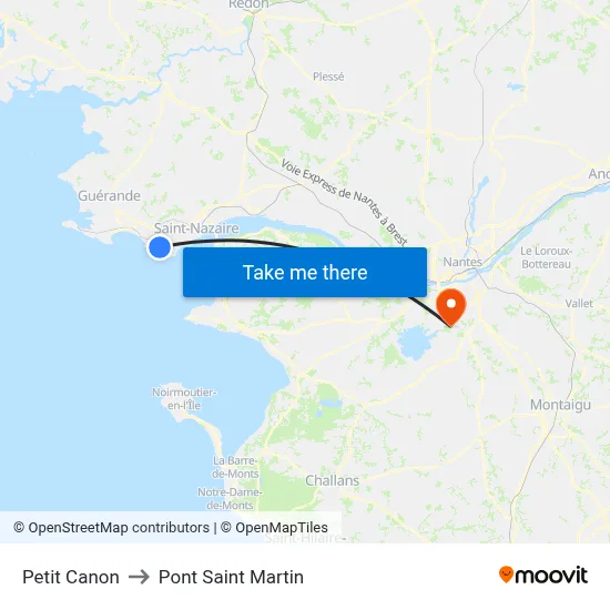 Petit Canon to Pont Saint Martin map