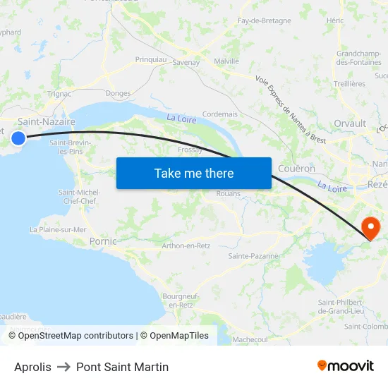 Aprolis to Pont Saint Martin map