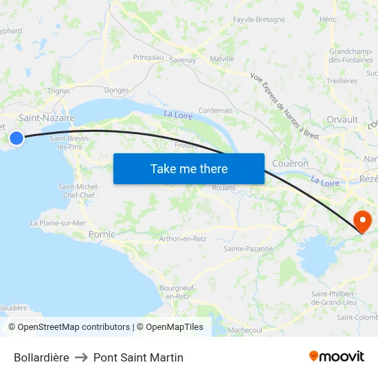 Bollardière to Pont Saint Martin map