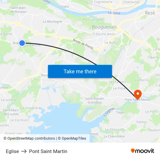 Eglise to Pont Saint Martin map