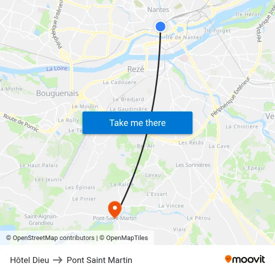 Hôtel Dieu to Pont Saint Martin map