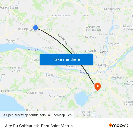 Aire Du Golfeur to Pont Saint Martin map