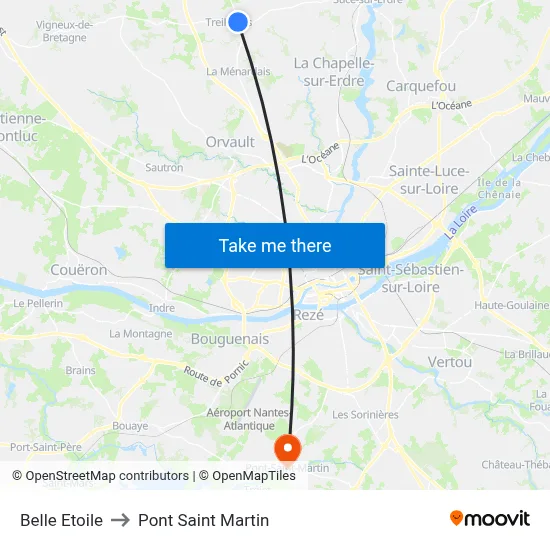 Belle Etoile to Pont Saint Martin map
