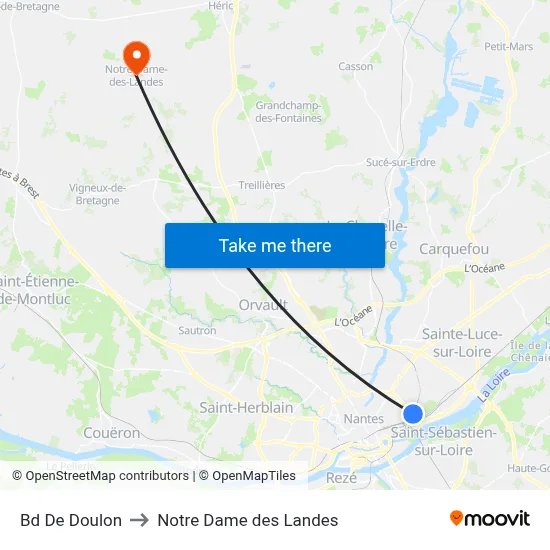 Bd De Doulon to Notre Dame des Landes map