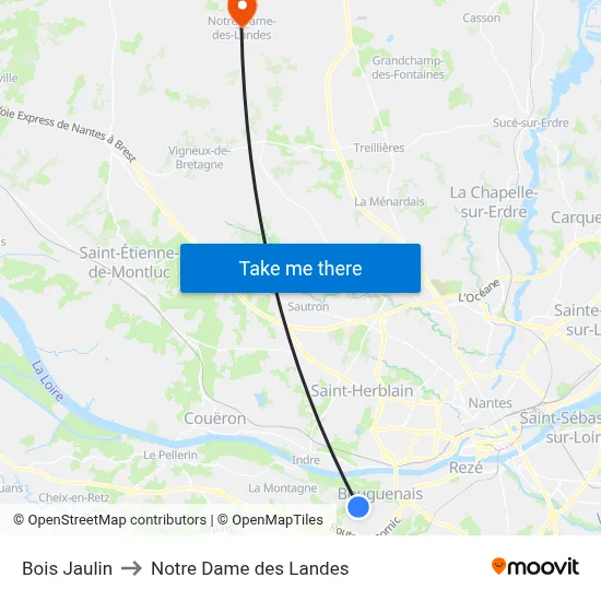 Bois Jaulin to Notre Dame des Landes map
