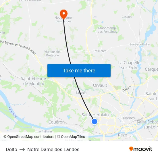 Dolto to Notre Dame des Landes map