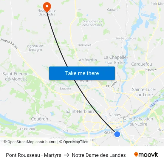 Pont Rousseau - Martyrs to Notre Dame des Landes map