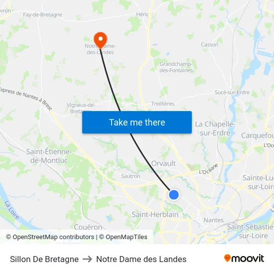 Sillon De Bretagne to Notre Dame des Landes map