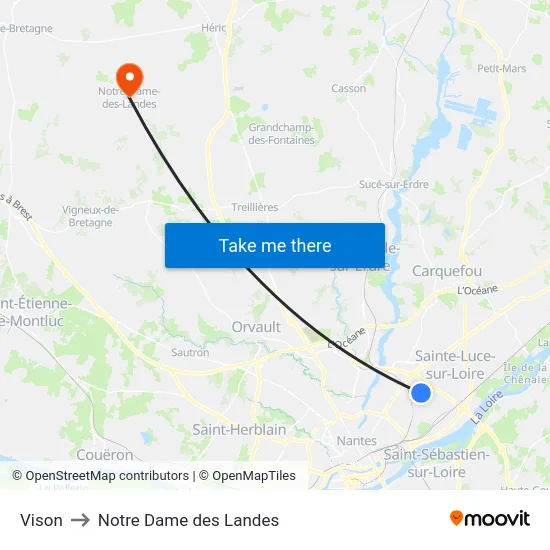 Vison to Notre Dame des Landes map