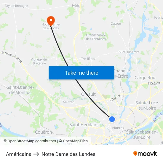 Américains to Notre Dame des Landes map
