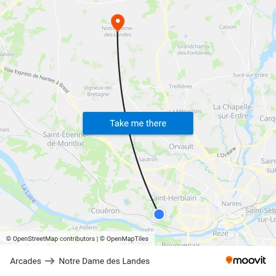 Arcades to Notre Dame des Landes map