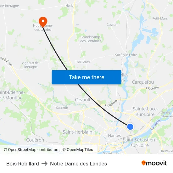 Bois Robillard to Notre Dame des Landes map