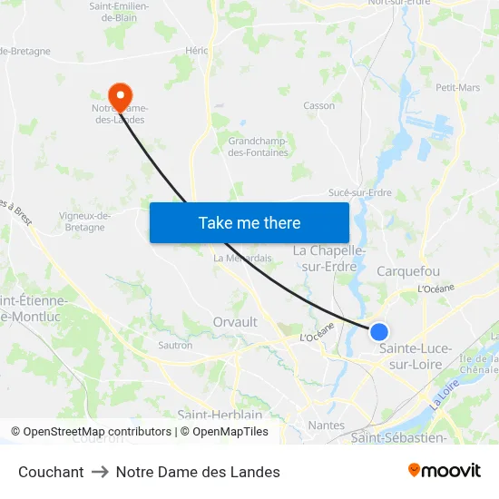 Couchant to Notre Dame des Landes map