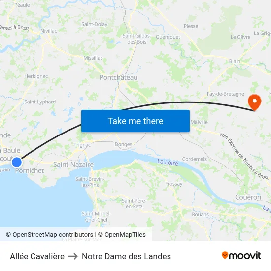Allée Cavalière to Notre Dame des Landes map