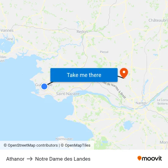 Athanor to Notre Dame des Landes map