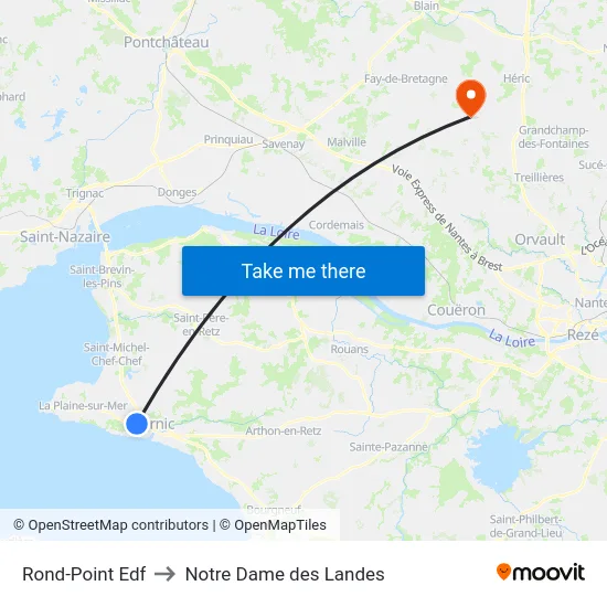 Rond-Point Edf to Notre Dame des Landes map