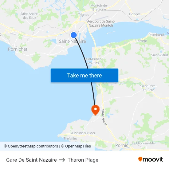 Gare De Saint-Nazaire to Tharon Plage map