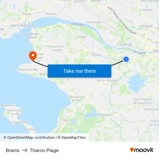 Brains to Tharon Plage map