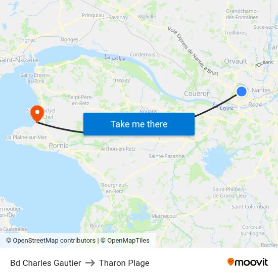 Bd Charles Gautier to Tharon Plage map