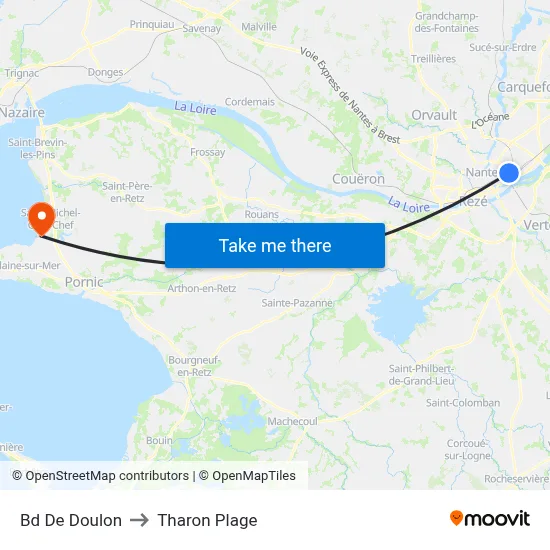 Bd De Doulon to Tharon Plage map