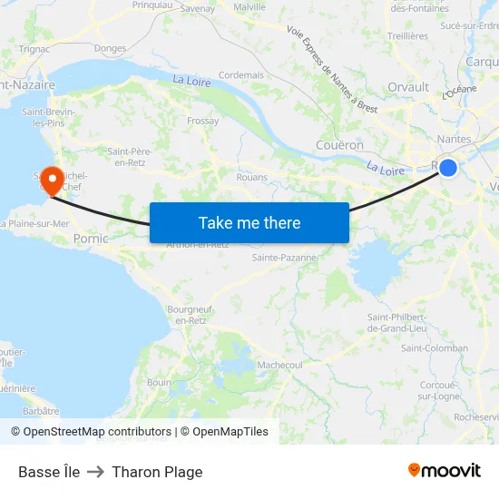 Basse Île to Tharon Plage map