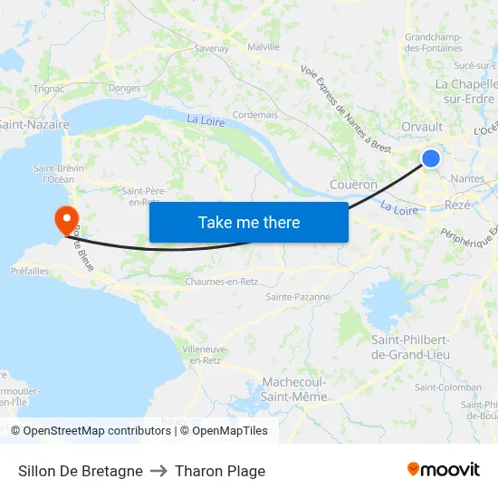 Sillon De Bretagne to Tharon Plage map