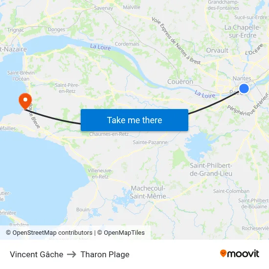 Vincent Gâche to Tharon Plage map