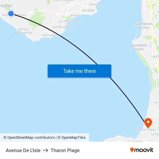 Avenue De L'Isle to Tharon Plage map