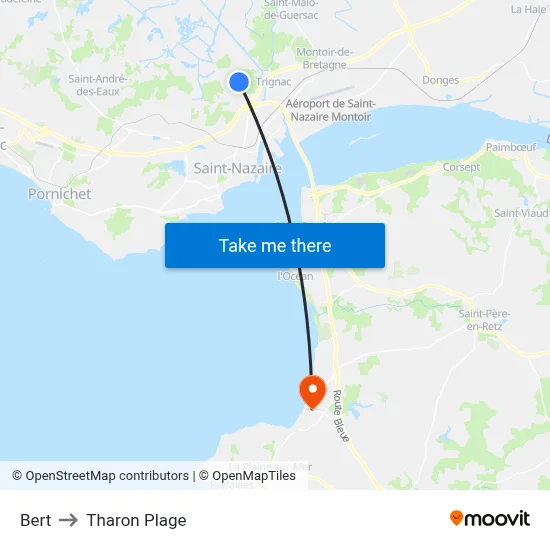 Bert to Tharon Plage map