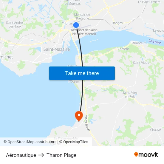 Aéronautique to Tharon Plage map