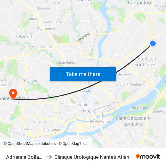 Adrienne Bolland to Clinique Urologique Nantes Atlantis map
