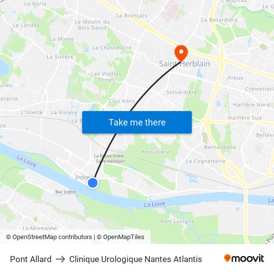 Pont Allard to Clinique Urologique Nantes Atlantis map