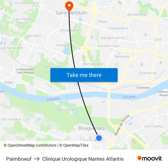 Paimboeuf to Clinique Urologique Nantes Atlantis map