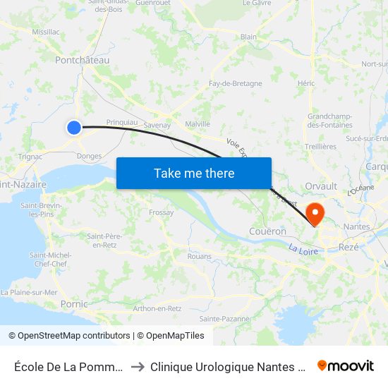 École De La Pommeraye to Clinique Urologique Nantes Atlantis map
