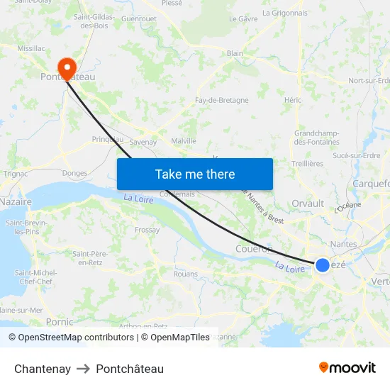 Chantenay to Pontchâteau map