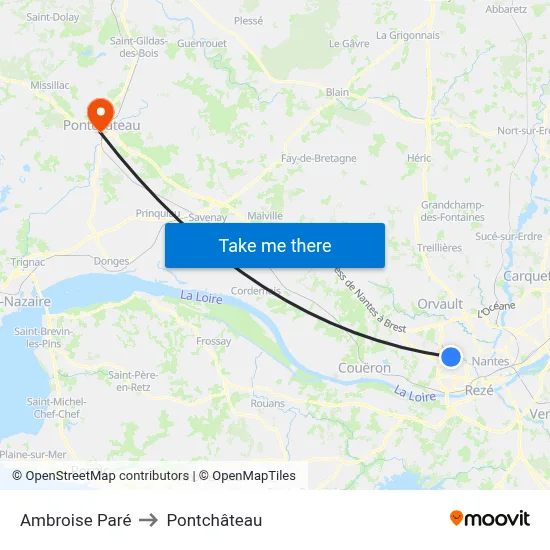 Ambroise Paré to Pontchâteau map