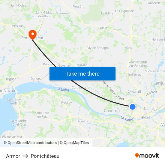 Armor to Pontchâteau map