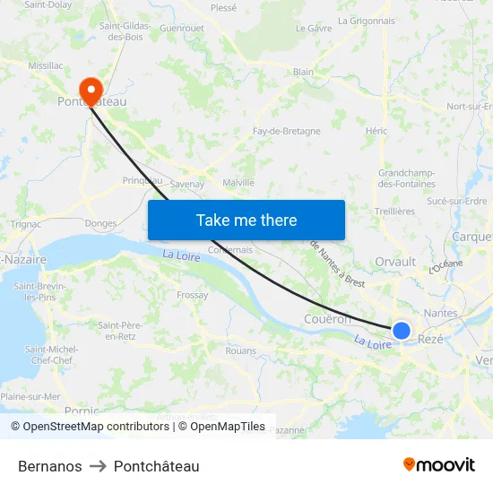 Bernanos to Pontchâteau map