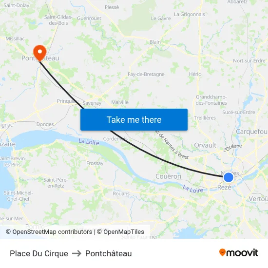 Place Du Cirque to Pontchâteau map