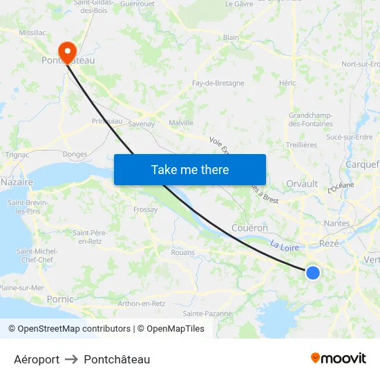 Aéroport to Pontchâteau map