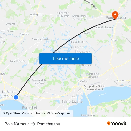 Bois D'Amour to Pontchâteau map